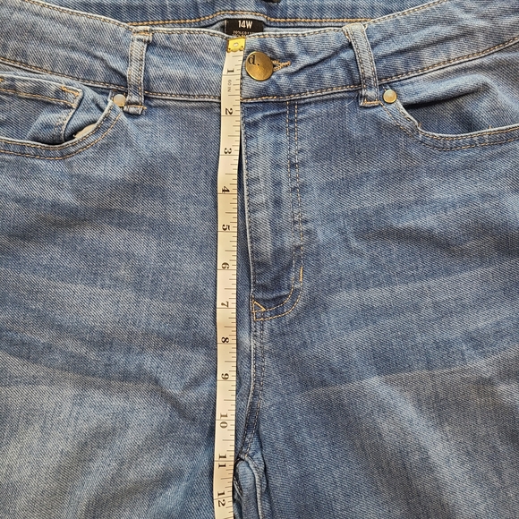 d.jeans Women’s Blue Denim Jeans 14W Straight Slim Fit Stretch - Picture 7 of 8